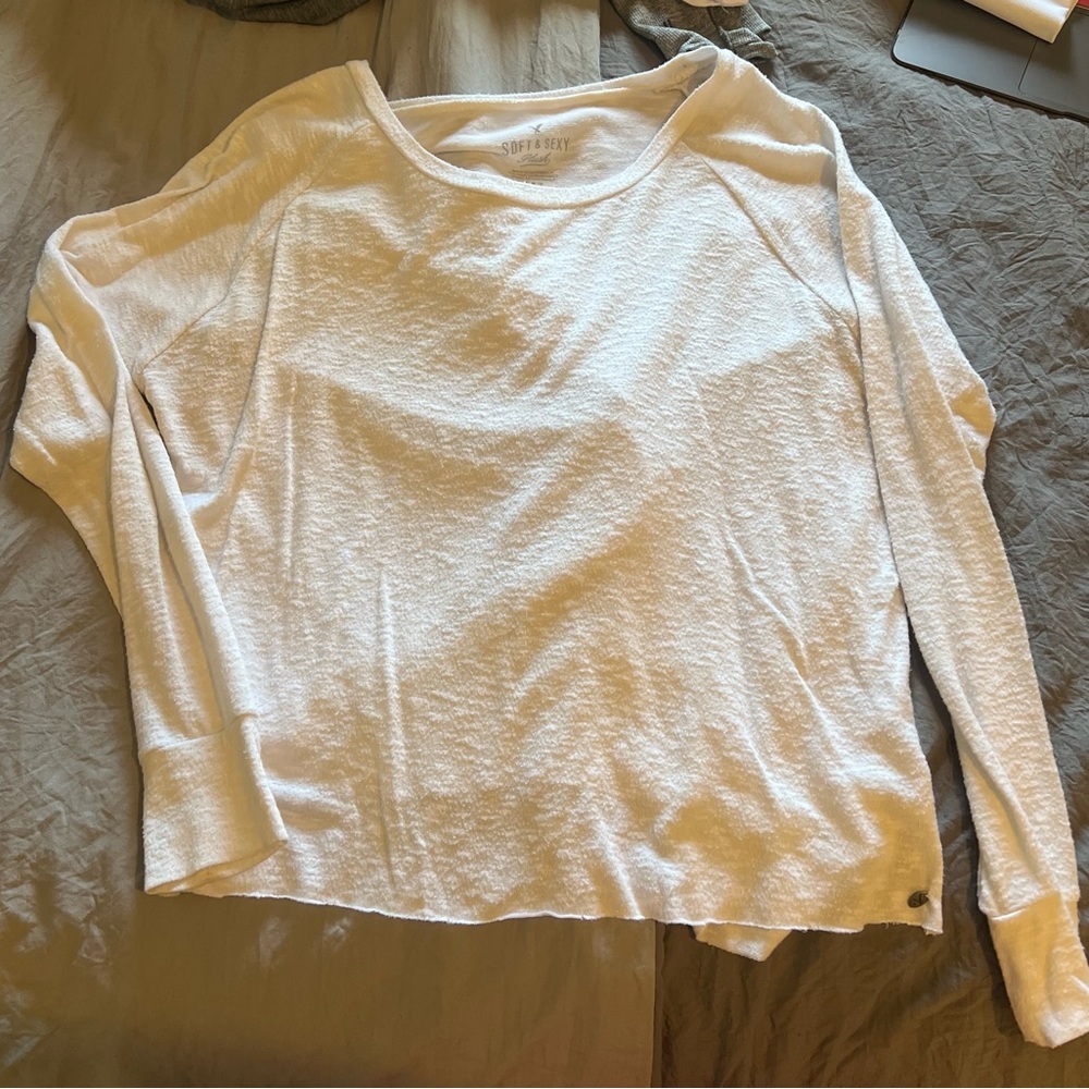 Cream Relaxed Long Sleeve Hoodie